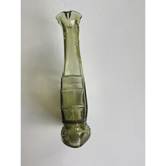 Imperial Glass Verde Green Banjo Guitar Bud Vase Decanter 9.25" 51761 - Picture 7 of 12